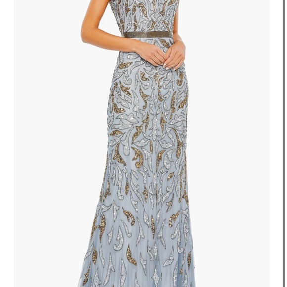 Mac Duggal Silver and Gold Embellished Dress - Picture 4 of 5